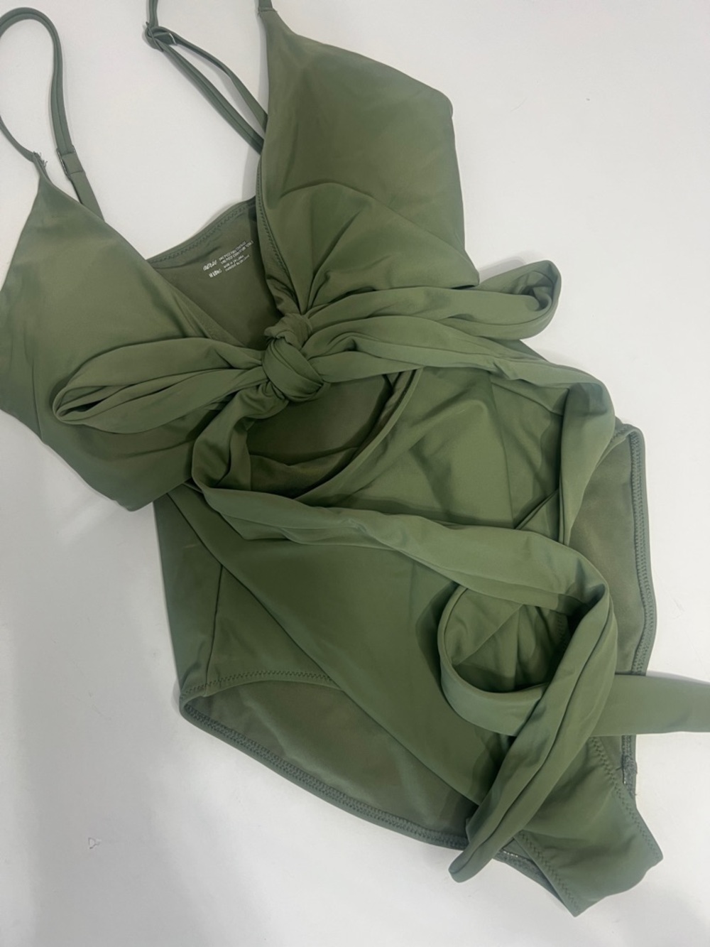 Aerie Olive Green One-Piece Swimsuit Womens Size M - Picture 3 of 11